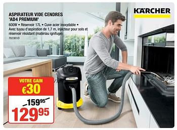 Promotions Kärcher aspirateur vide cendres `ad4 premium` - Kärcher - Valide de 04/10/2018 à 21/10/2018 chez HandyHome