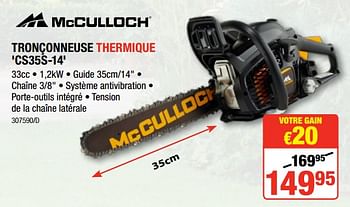 Promotions Mcculloch tronçonneuse thermique `cs35s-14` - McCulloch - Valide de 04/10/2018 à 21/10/2018 chez HandyHome