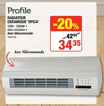 Promotions Profile radiateur ceramique `spica` - Profile - Valide de 04/10/2018 à 21/10/2018 chez HandyHome