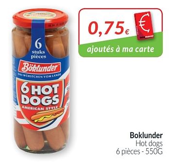 Promotions Boklunder hot dogs - Böklunder - Valide de 01/10/2018 à 31/10/2018 chez Intermarche