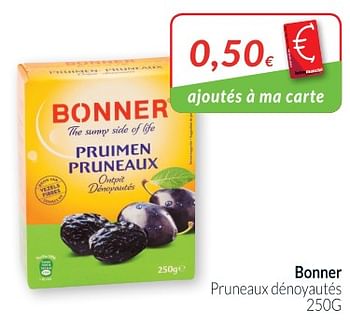 Promotions Bonner pruneaux dénoyautés - Bonner - Valide de 01/10/2018 à 31/10/2018 chez Intermarche