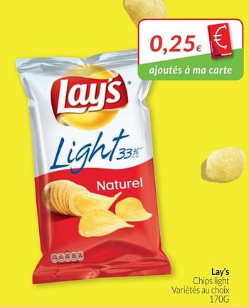 Promotions Lay`s chips light - Lay's - Valide de 01/10/2018 à 31/10/2018 chez Intermarche