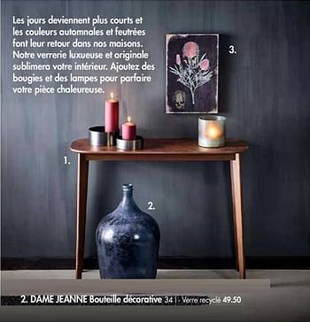 Promotions Dame jeanne bouteille décorative - Produit maison - Casa - Valide de 01/10/2018 à 28/10/2018 chez Casa