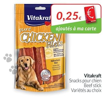 Promotions Vitakraft snacks pour chien beef stick - Vitakraft - Valide de 01/10/2018 à 31/10/2018 chez Intermarche