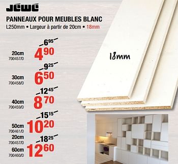 Promoties Panneaux pour meubles blanc - Jéwé - Geldig van 04/10/2018 tot 21/10/2018 bij HandyHome