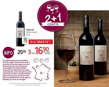 Promoties Impernal cahors rouge - Rode wijnen - Geldig van 11/10/2018 tot 24/10/2018 bij Spar (Colruytgroup)