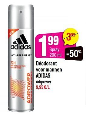 Promoties Déodorant voor mannen adidas adipower - Adidas - Geldig van 17/10/2018 tot 23/10/2018 bij Smatch