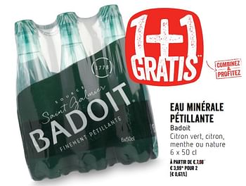 Promotions Eau minérale pétillante - Badoit - Valide de 11/10/2018 à 17/10/2018 chez Delhaize