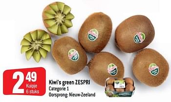 Promoties Kiwi`s green zespri - Zespri - Geldig van 17/10/2018 tot 23/10/2018 bij Smatch