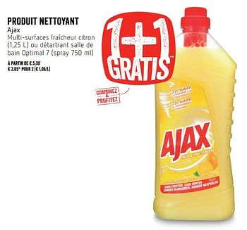 Promotions Produit nettoyant ajax - Ajax - Valide de 11/10/2018 à 17/10/2018 chez Delhaize