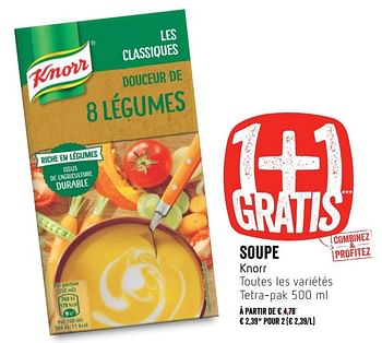 Promotions Soupe knorr - Knorr - Valide de 11/10/2018 à 17/10/2018 chez Delhaize