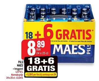 Promoties Pils maes + leeggoed - Maes - Geldig van 17/10/2018 tot 23/10/2018 bij Smatch