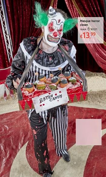 Promotions Masque horror clown - Produit maison - Dreamland - Valide de 11/10/2018 à 31/10/2018 chez Dreamland