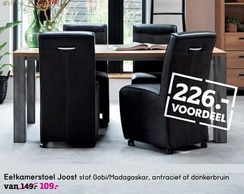 Promoties Eetkamerstoel joost - Huismerk - Leen Bakker - Geldig van 08/10/2018 tot 21/10/2018 bij Leen Bakker