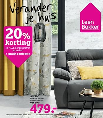 Promoties Zetel dean - Huismerk - Leen Bakker - Geldig van 08/10/2018 tot 21/10/2018 bij Leen Bakker