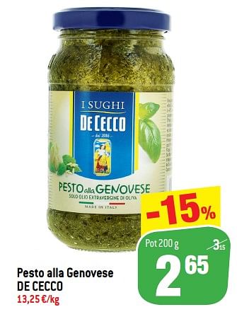 Promoties Pesto alla genovese - De Cecco - Geldig van 17/10/2018 tot 23/10/2018 bij Match