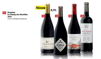 Promoties Domaine le champ des murailles 2016 a.o.p. corbières boutenac - Rode wijnen - Geldig van 10/10/2018 tot 23/10/2018 bij Colruyt