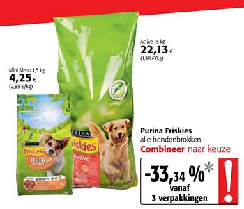 Promoties Purina friskies alle hondenbrokken - Purina - Geldig van 10/10/2018 tot 23/10/2018 bij Colruyt
