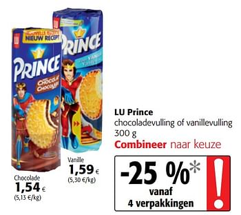 Promoties Lu prince chocoladevulling of vanillevulling - Lu - Geldig van 10/10/2018 tot 23/10/2018 bij Colruyt