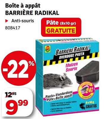 Promoties Boîte à appât barrière radikal - Radikal - Geldig van 09/10/2018 tot 21/10/2018 bij Mr. Bricolage