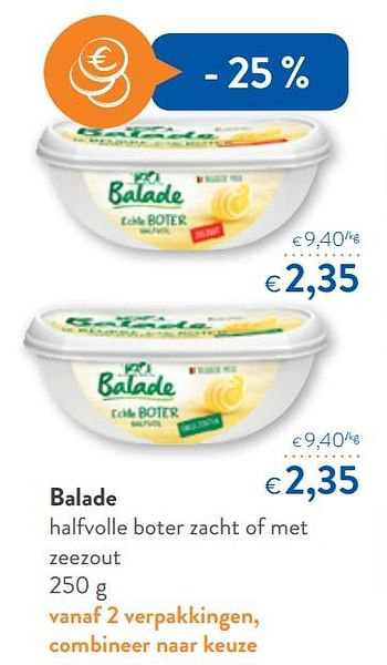 Promoties Balade halfvolle boter zacht of met zeezout - Balade - Geldig van 10/10/2018 tot 23/10/2018 bij OKay
