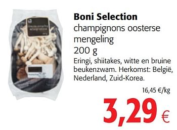 Promotions Boni selection champignons oosterse mengeling - Boni - Valide de 10/10/2018 à 23/10/2018 chez Colruyt