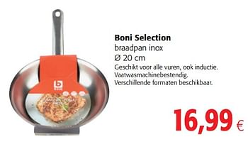 Promoties Boni selection braadpan inox - Boni - Geldig van 10/10/2018 tot 23/10/2018 bij Colruyt