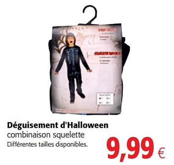 Promoties Déguisement d`halloween combinaison squelette - Huismerk - Colruyt - Geldig van 10/10/2018 tot 23/10/2018 bij Colruyt