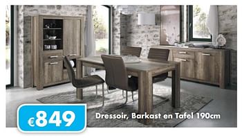 Promoties Dressoir, barkast en tafel 190cm - Huismerk - O & O Trendy Wonen - Geldig van 15/10/2018 tot 30/11/2018 bij O & O Trendy Wonen