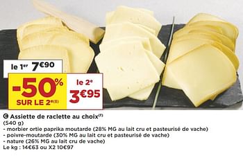 Promotions Assiette de raclette au choix - Produit Maison - Casino - Valide de 09/10/2018 à 21/10/2018 chez Super Casino