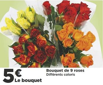 Promotions Bouquet de 9 roses - Produit Maison - Casino - Valide de 09/10/2018 à 21/10/2018 chez Super Casino