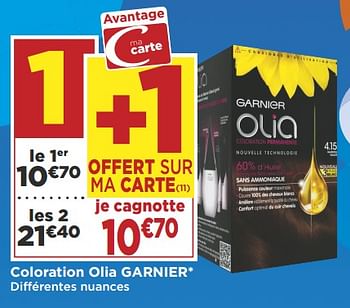 Promoties Coloration olia garnier différentes nuances - Garnier - Geldig van 09/10/2018 tot 21/10/2018 bij Super Casino