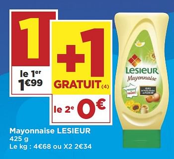 Promoties Mayonnaise lesieur - Lesieur - Geldig van 09/10/2018 tot 21/10/2018 bij Super Casino
