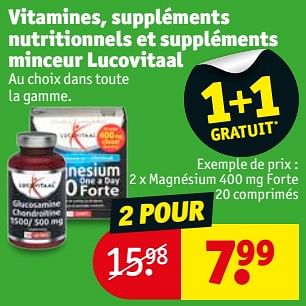 Promotions Magnésium 400 mg forte 20 comprimés - Lucovitaal - Valide de 09/10/2018 à 21/10/2018 chez Kruidvat
