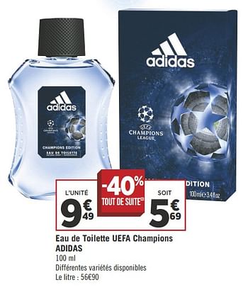 Promotions Eau de toilette uefa champions adidas - Adidas - Valide de 09/10/2018 à 21/10/2018 chez Géant Casino