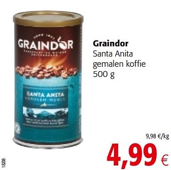 Promoties Graindor santa anita gemalen koffie - Graindor - Geldig van 10/10/2018 tot 23/10/2018 bij Colruyt