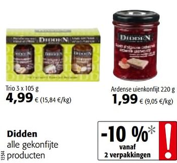 Promoties Didden alle gekonfijte producten - Didden - Geldig van 10/10/2018 tot 23/10/2018 bij Colruyt