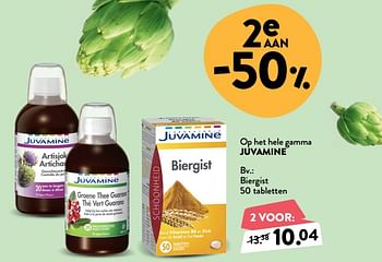 Promoties Juvamine biergist 50 tabletten - Juvamine - Geldig van 10/10/2018 tot 23/10/2018 bij DI