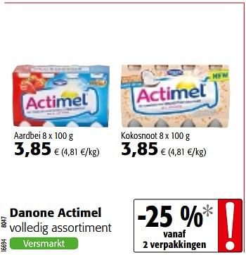 Promoties Danone actimel volledig assortiment - Danone - Geldig van 10/10/2018 tot 23/10/2018 bij Colruyt