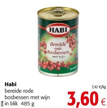 Promoties Habi bereide rode bosbessen met wijn - Habi - Geldig van 10/10/2018 tot 23/10/2018 bij Colruyt