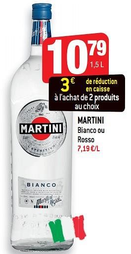 Promotions Martini bianco ou rosso - Martini - Valide de 17/10/2018 à 23/10/2018 chez Smatch
