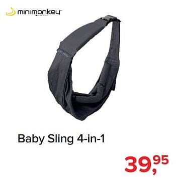 Promoties Baby sling 4-in-1 - MiniMonkey - Geldig van 01/10/2018 tot 28/10/2018 bij Baby-Dump