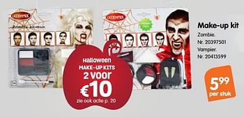 Promoties Make-up kit zombie - Huismerk - Fun - Geldig van 26/09/2018 tot 31/10/2018 bij Fun