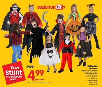 Promoties Halloween kostuum - Huismerk - Fun - Geldig van 26/09/2018 tot 31/10/2018 bij Fun
