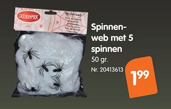 Promoties Spinnenweb met 5 spinnen - Huismerk - Fun - Geldig van 26/09/2018 tot 31/10/2018 bij Fun