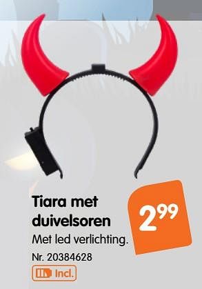 Promoties Tiara met duivelsoren - Huismerk - Fun - Geldig van 26/09/2018 tot 31/10/2018 bij Fun