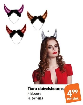 Promoties Tiara duivelshoorns - Huismerk - Fun - Geldig van 26/09/2018 tot 31/10/2018 bij Fun