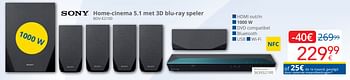 Promotions Sony home-cinema 5.1 met 3d blu-ray speler bdv-e2100 - Sony - Valide de 01/10/2018 à 28/10/2018 chez Eldi