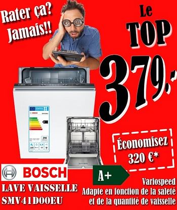 Promotions Bosch lave vaisselle smv41d00eu - Bosch - Valide de 01/10/2018 à 31/10/2018 chez Electro Zschau