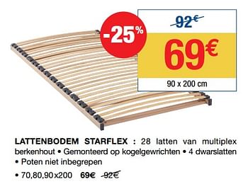 Promoties Lattenbodem starflex - Huismerk - De Matrassenkoning - Geldig van 01/10/2018 tot 31/10/2018 bij De Matrassenkoning